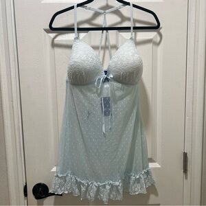 NWT Apt. 9 Kerrie Floral Babydoll Lingerie Set Ice Blue XXL (Plus Size)